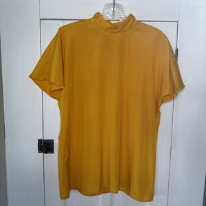 Vintage Alexandria Size 8 Women's Yellow Blouse Shirt Top 80s / 90s USA Cape